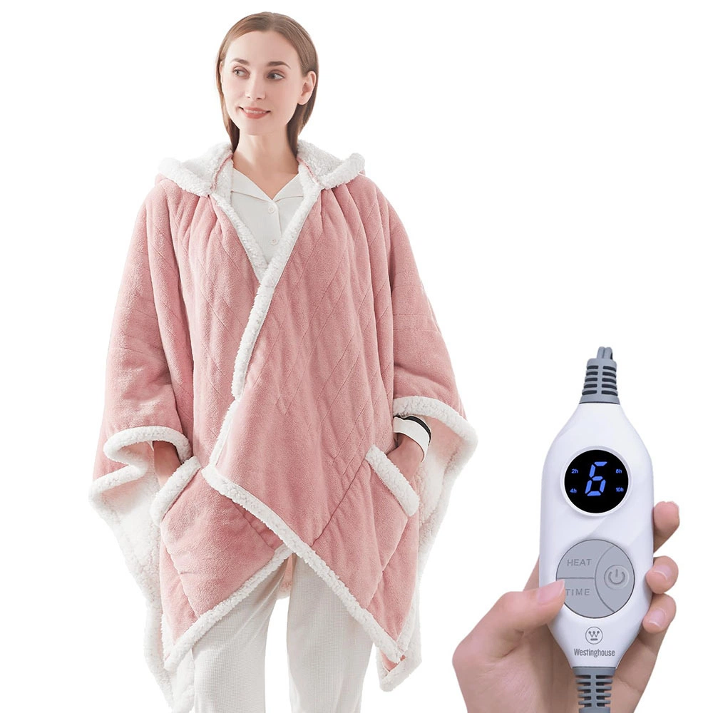 Westinghouse Wearable Heated Throw Blanket, Electric Heated Wrap Poncho Shawl