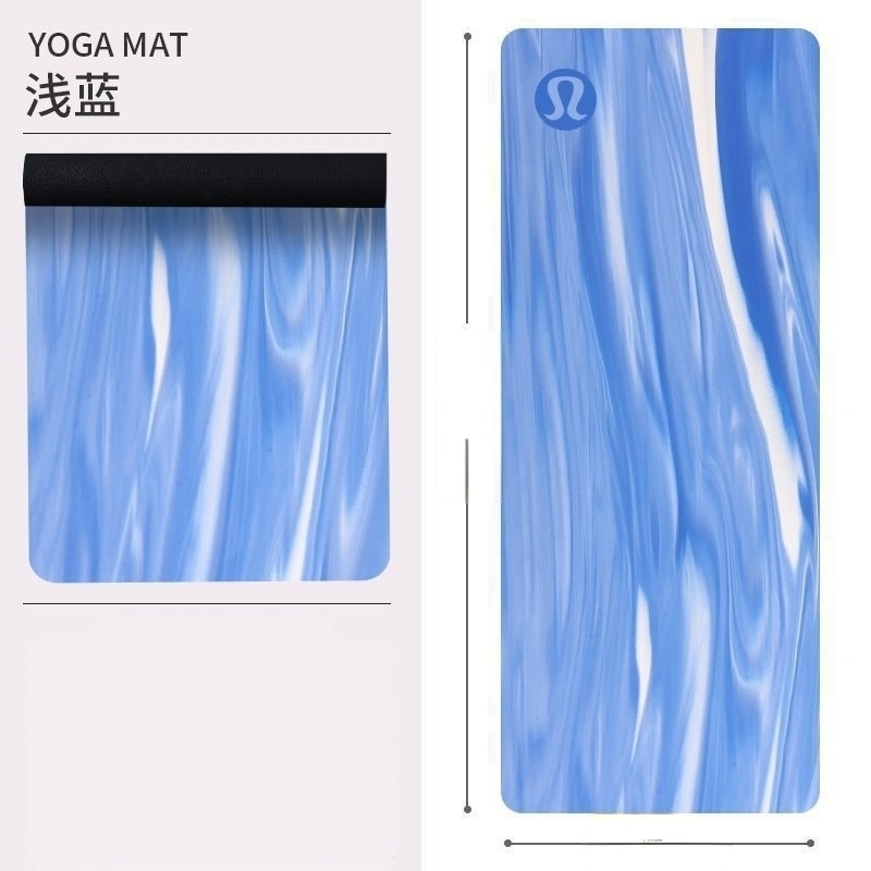5mm Thick Natural Rubber Fluid Marble Swirl Yoga Mat, Non-Slip Soundproof Workout Mat for Women, Dual-Sided Anti-Skid Pilates Fitness Mat, 4 Artistic Print Patterns