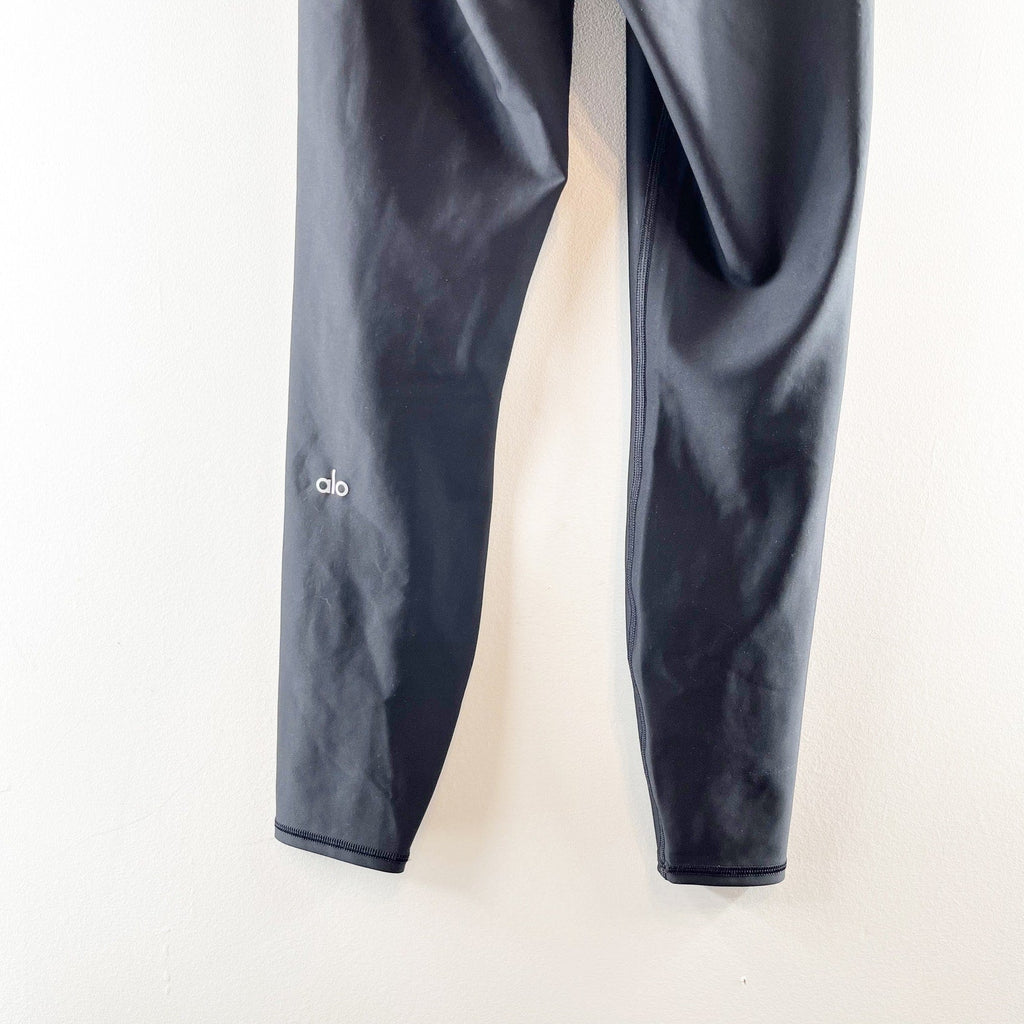 Alo Yoga Pull On High Waisted Airlift Workout 7/8 Leggings Pants Black Small