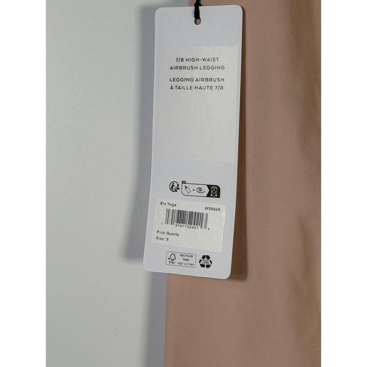 Alo Yoga 7/8 High Waist Airbrush Leggings – Pink Quartz – Women's Small (NWT)