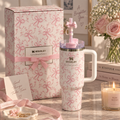 Pink Bow Garden 40oz Tumbler Gift Set