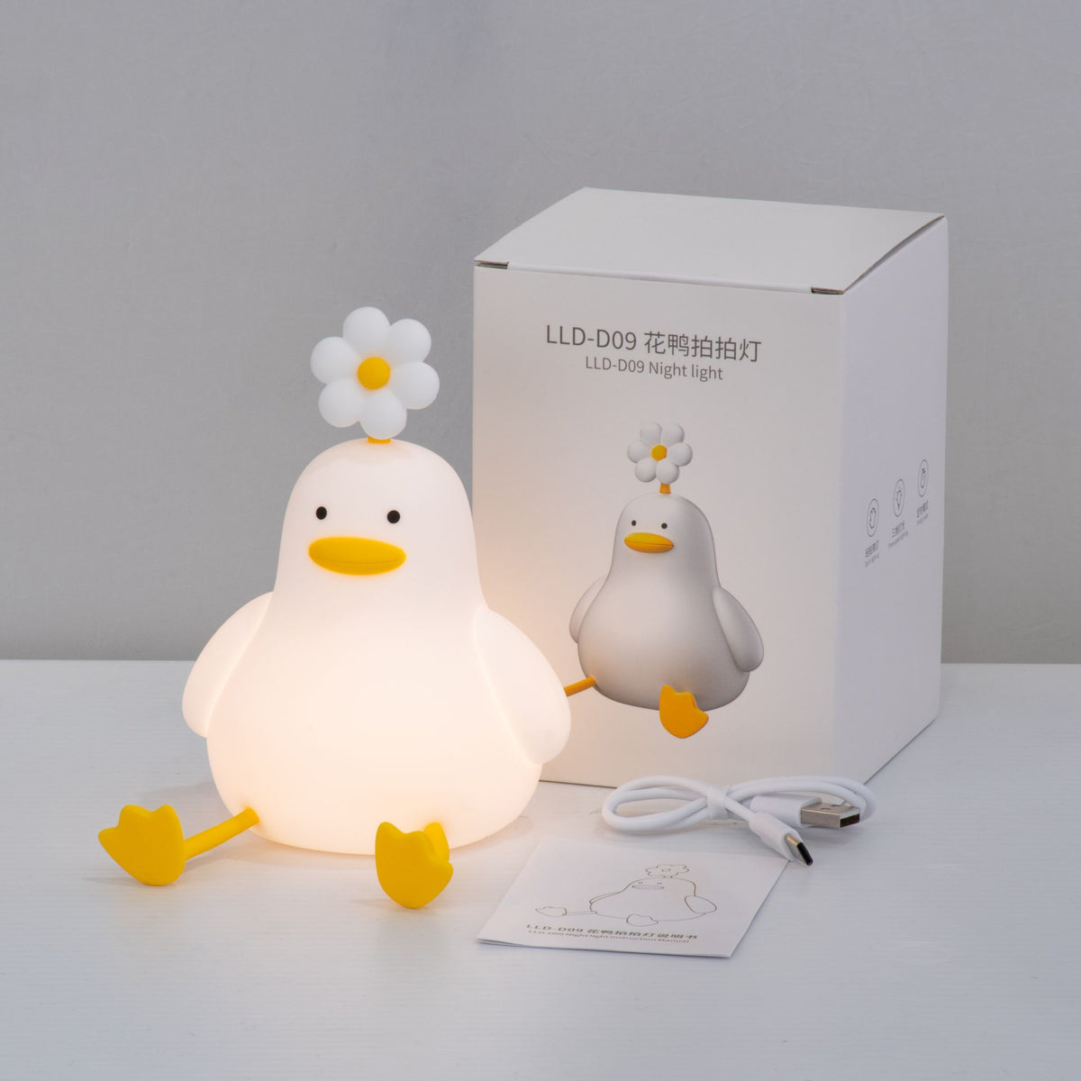 LED Night Light USB Rechargeable Touch Control Bedtime Lamp - Duck