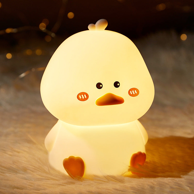 MeWaii® Squishy Silicone Shy Duck LED Night Light - Perfect Gift for Kids and Girls